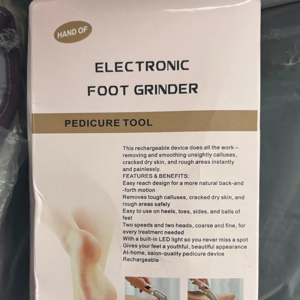 Electronic Foot Grinder with Rechargeable Battery - Silver and Gold